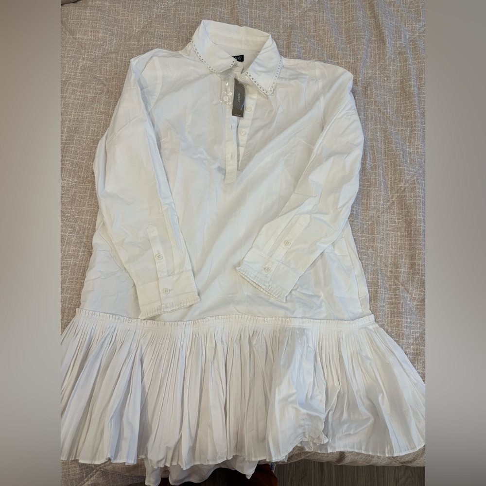 NWT J.Crew Amelia long-sleeve shirt-dress in cotton poplin